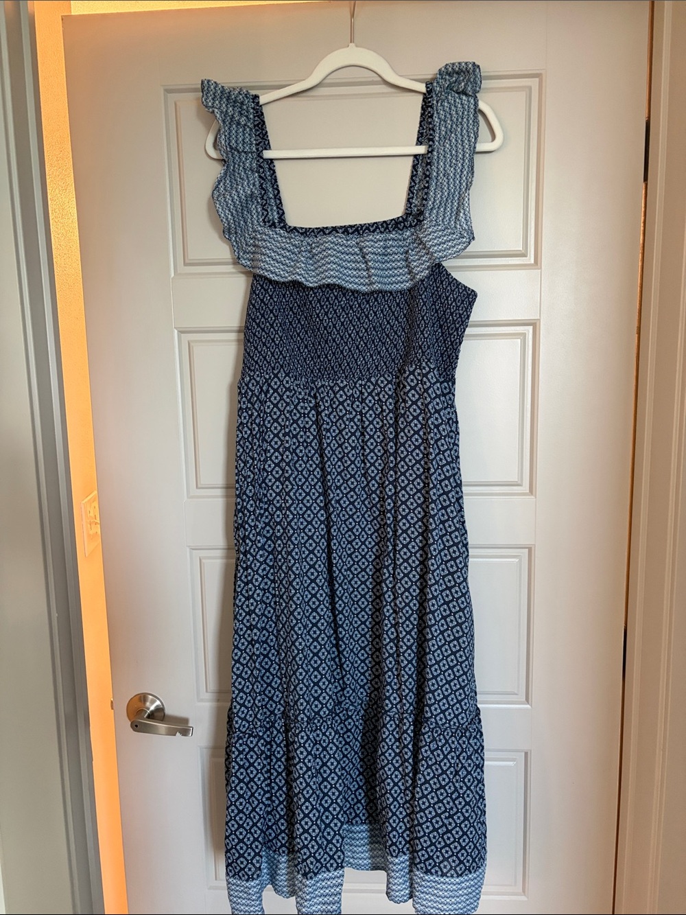 Blue Sundress with Ruffle Top